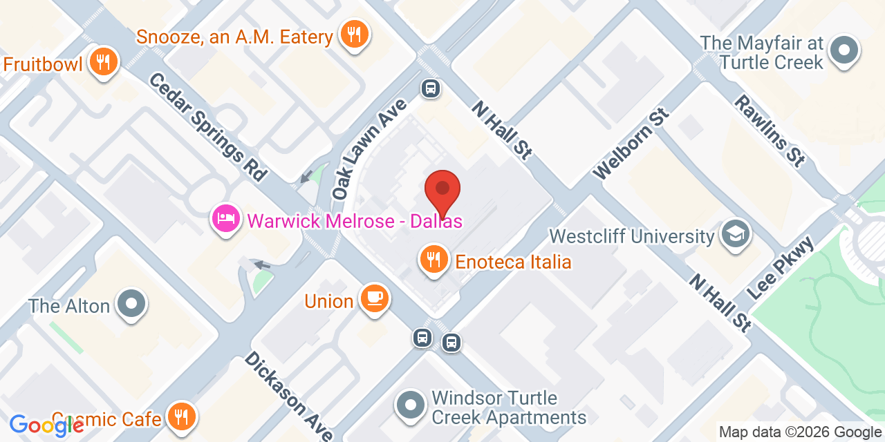 Map showing the location of 3102 Oak Lawn Ave, Dallas, TX 75219