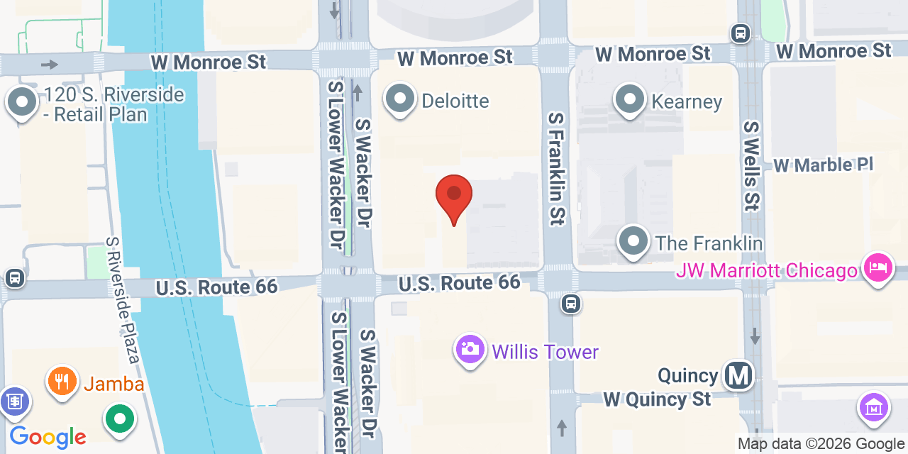 Map showing the location of 318 W Adams St, Chicago, IL 60606