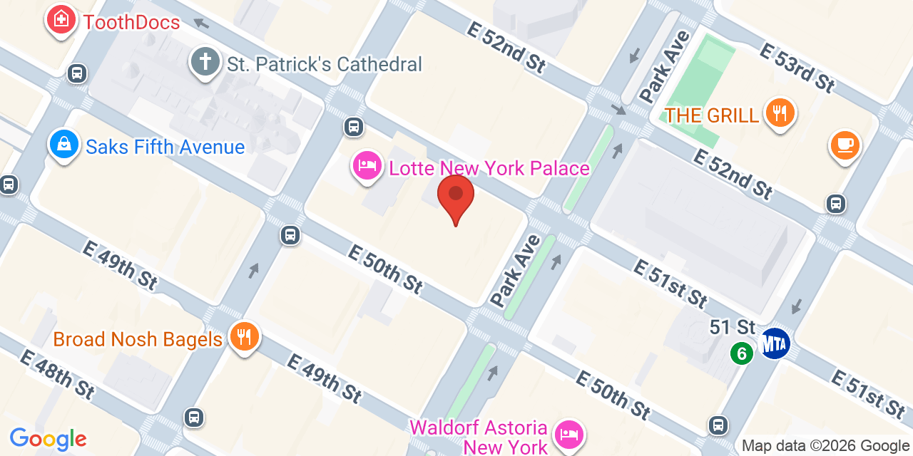 Map showing the location of 320 Park Ave, New York, NY 10022