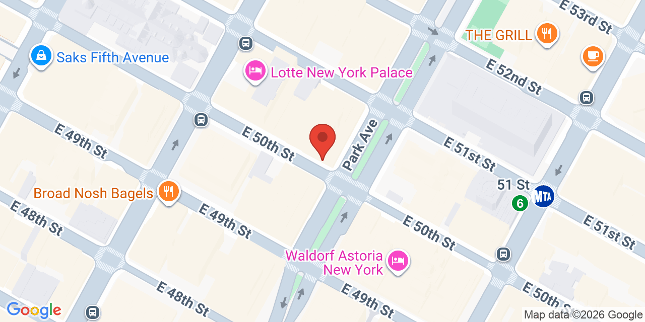 Map showing the location of 320 Park Avenue, New York, NY