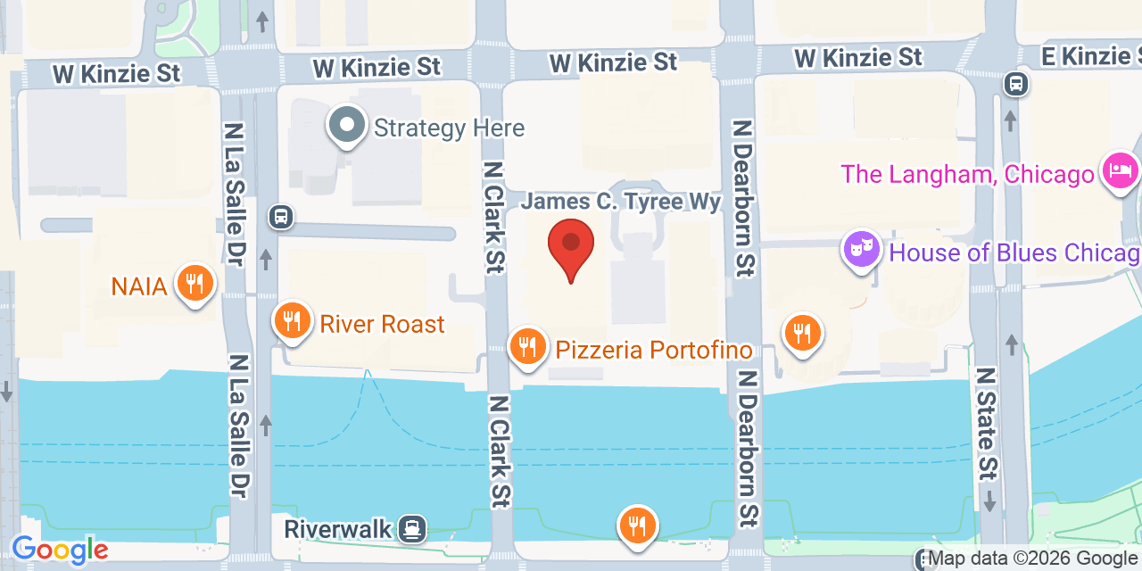 Map showing the location of 321 N Clark St, Chicago, IL 60654
