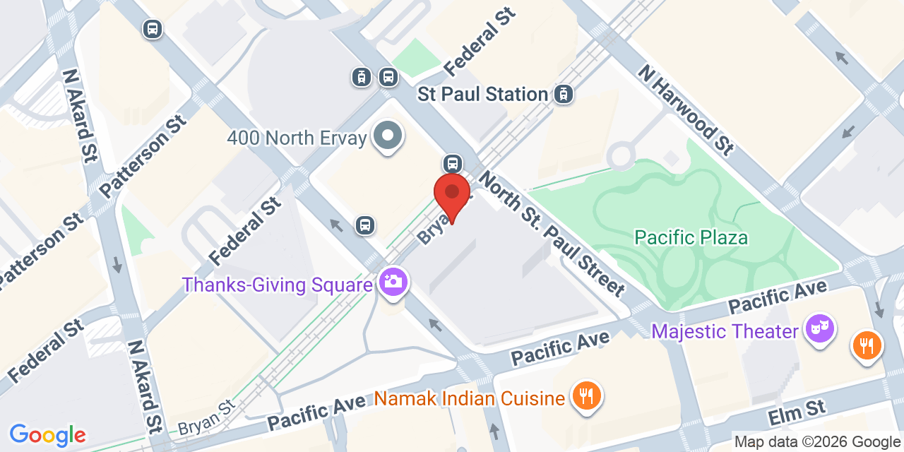 Map showing the location of 325 North St. Paul Street Suite 3100, Dallas, TX 75201