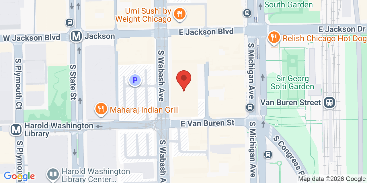 Map showing the location of 333 S Wabash Ave UNIT 2700, Chicago, IL 60604