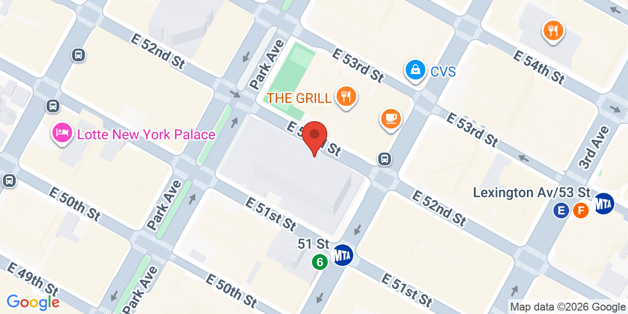Map showing the location of 345 Park Avenue, New York, NY