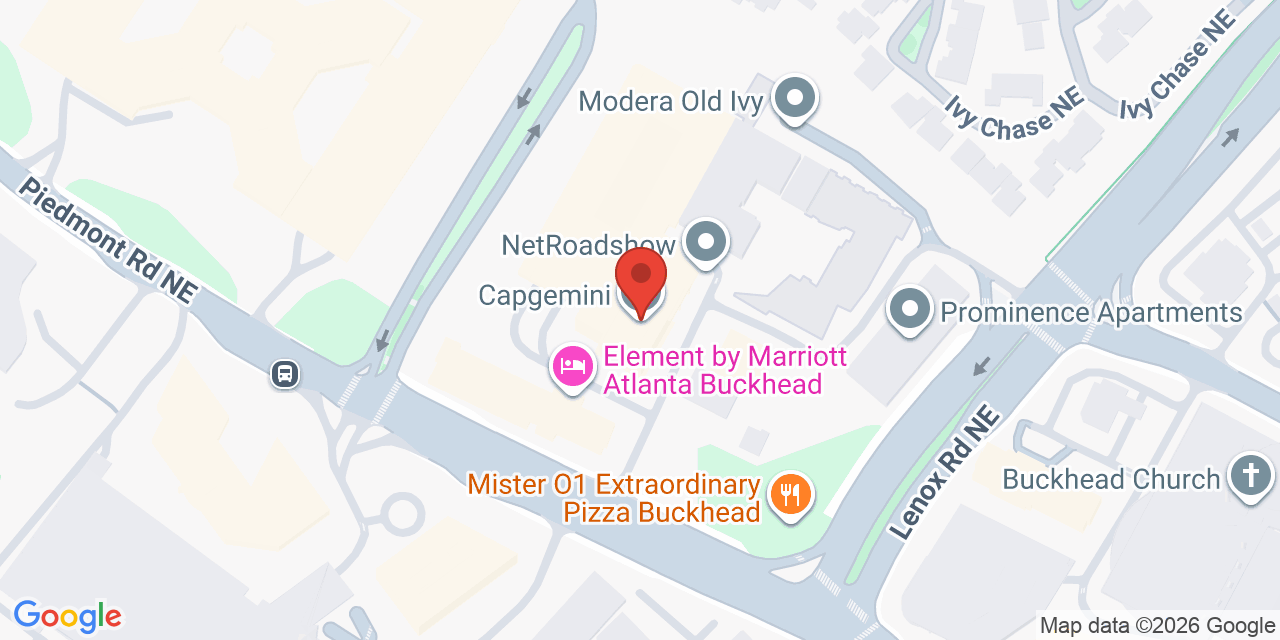 Map showing the location of 3475 Piedmont Road Northeast, Atlanta, GA 30305