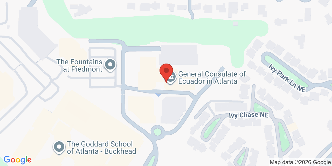 Map showing the location of 3495 Piedmont Rd NE, Atlanta, GA 30305