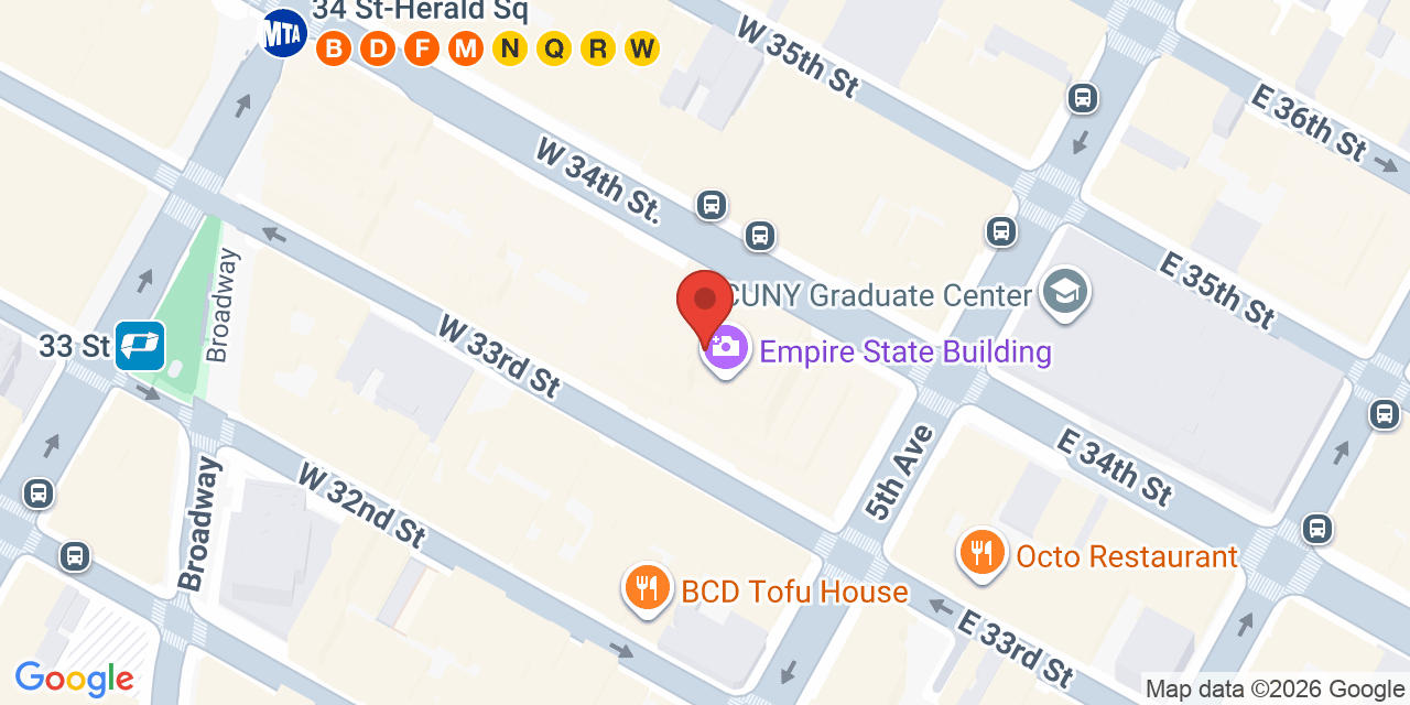 Map showing the location of 350 5th Ave, New York, NY 10118