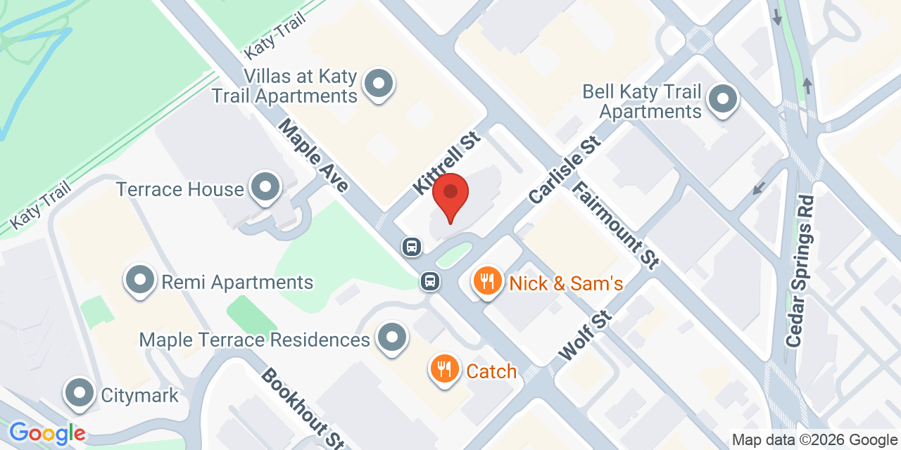 Map showing the location of 3500 Maple Ave Ste 440, Dallas, TX 75219