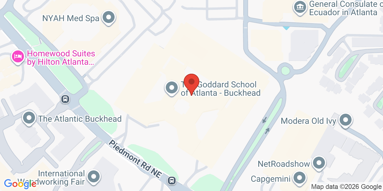 Map showing the location of 3500 Piedmont Rd NE, Atlanta, GA 30305