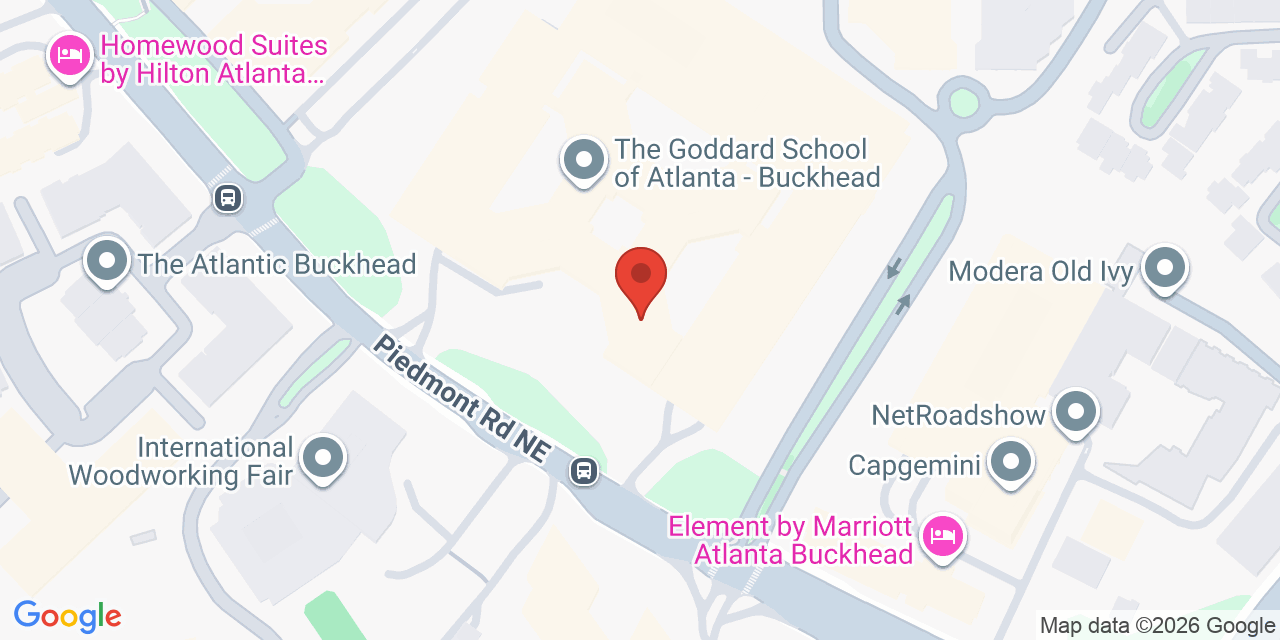 Map showing the location of 3525 Piedmont Rd NE, Atlanta, GA 30305