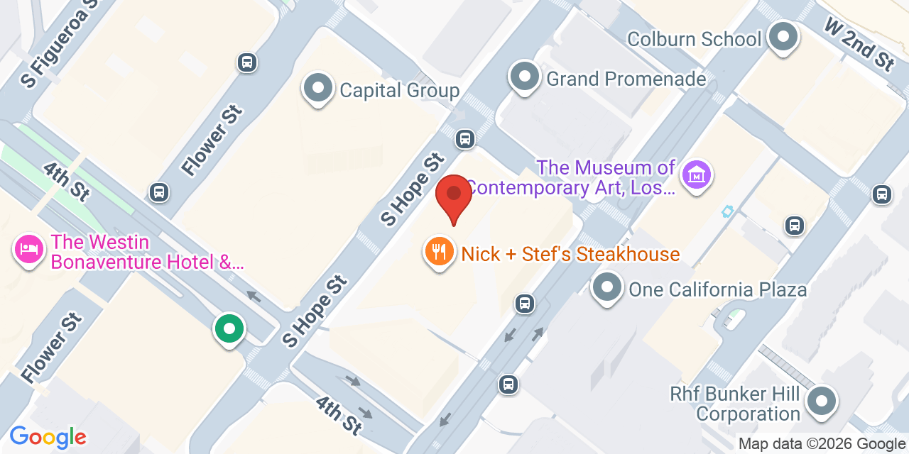 Map showing the location of 355 S Grand Ave #2450, Los Angeles, CA 90071