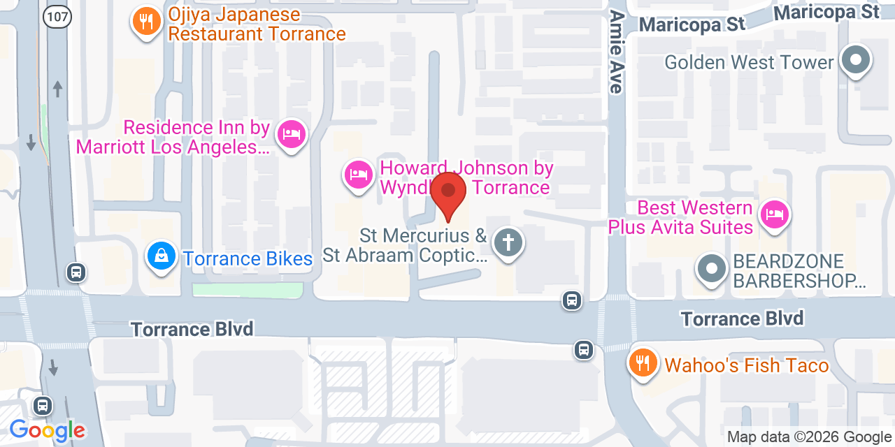 Map showing the location of 3655 Torrance Blvd, Torrance, CA 90503