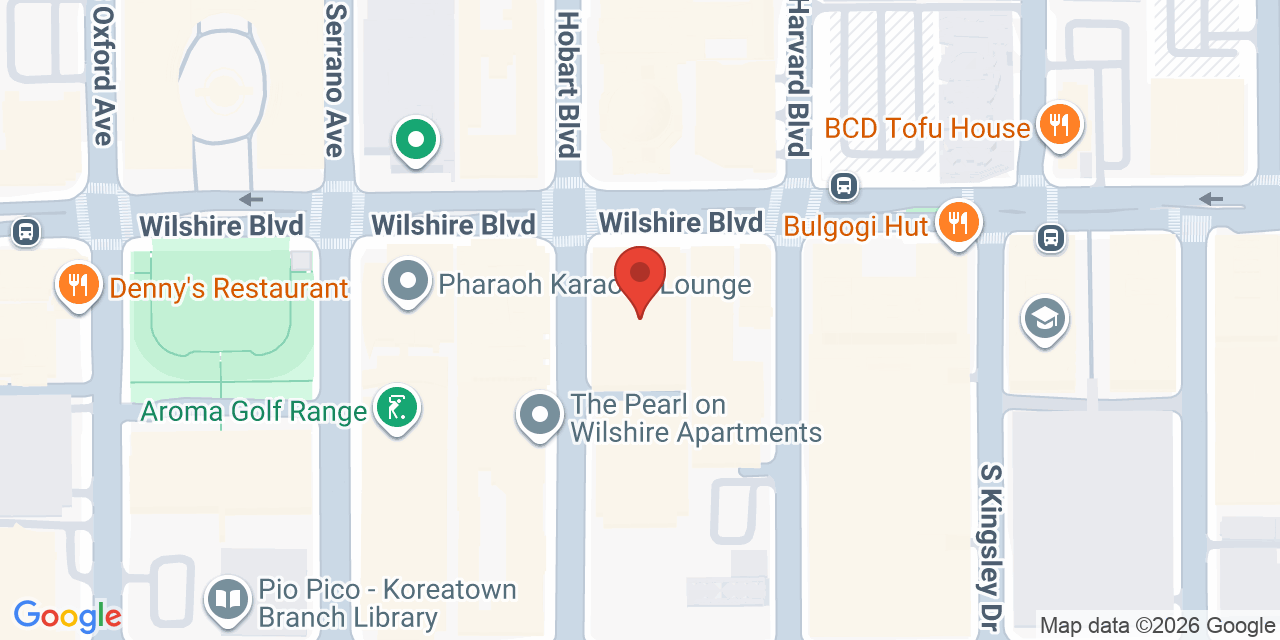 Map showing the location of 3660 Wilshire Blvd, Los Angeles, CA 90010