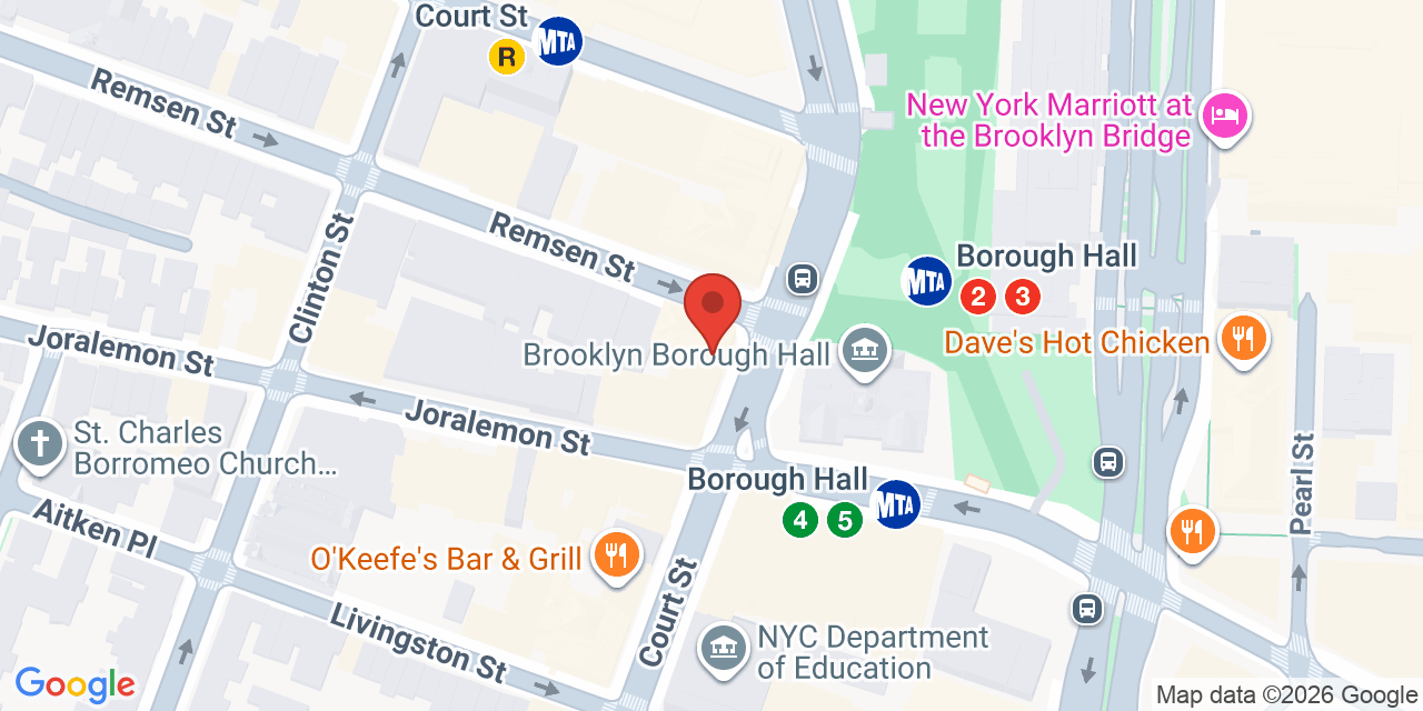 Map showing the location of 38 Court St, Brooklyn, NY 11201