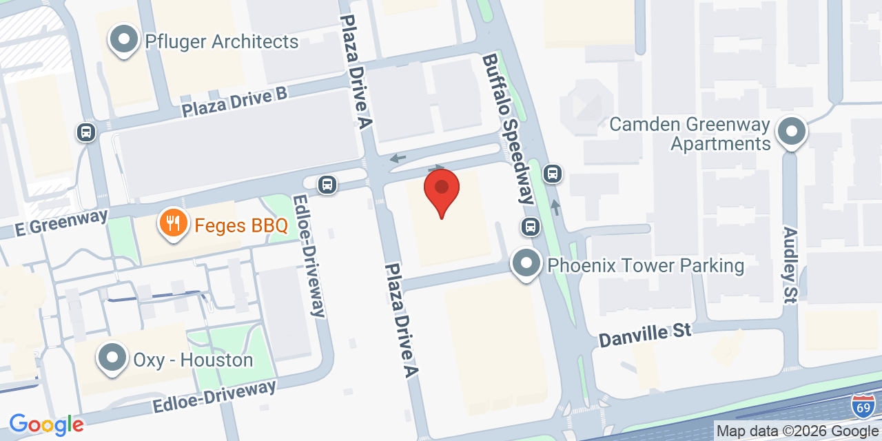 Map showing the location of 3800 Buffalo Speedway Suite 195, Houston, TX 77098