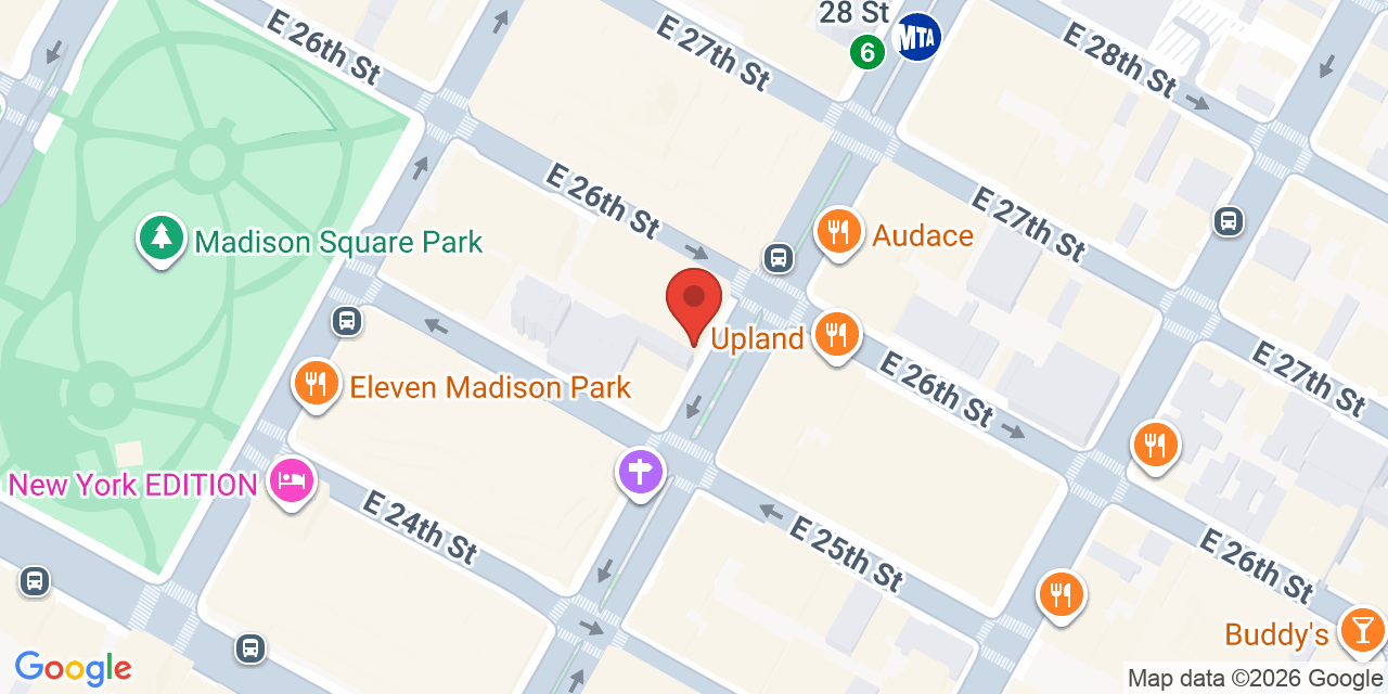 Map showing the location of 381 Park Ave S, New York, NY 10016
