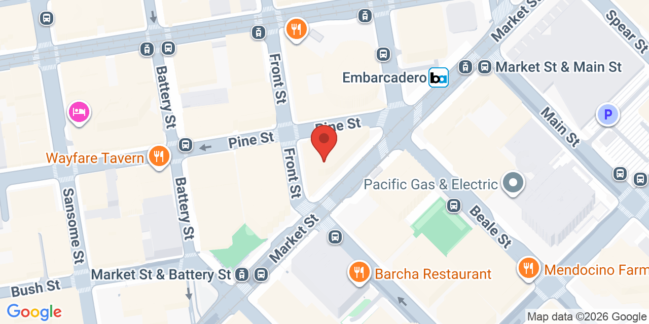 Map showing the location of 388 Market St, San Francisco, CA 94111