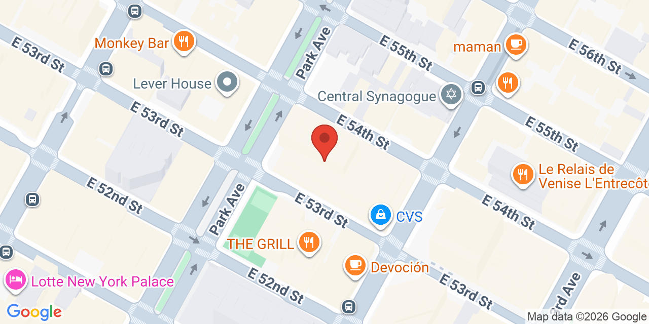 Map showing the location of 399 Park Ave 12th fl, New York, NY 10022