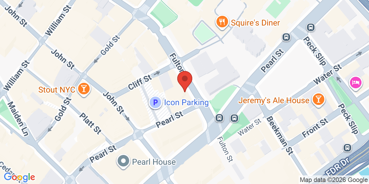 Map showing the location of 40 Fulton St, New York, NY 10038