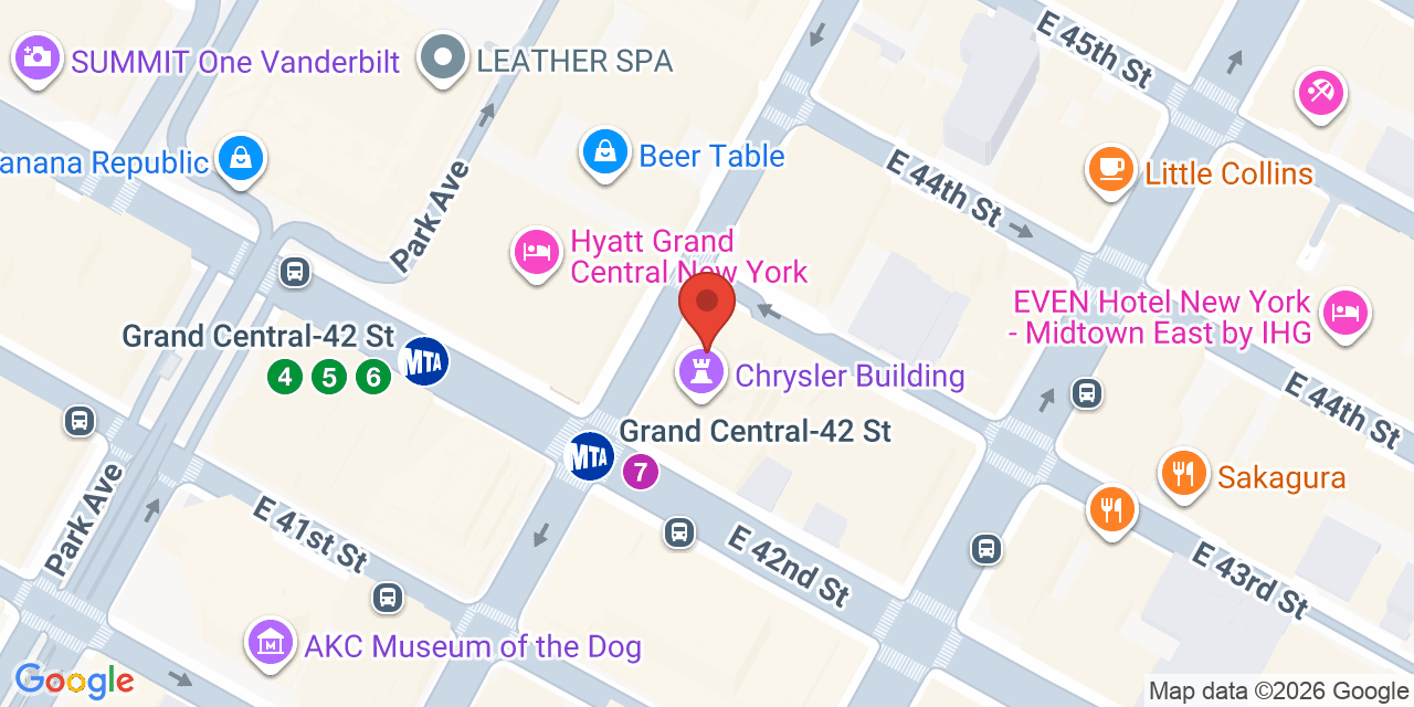 Map showing the location of 405 Lexington Ave, New York, NY 10174