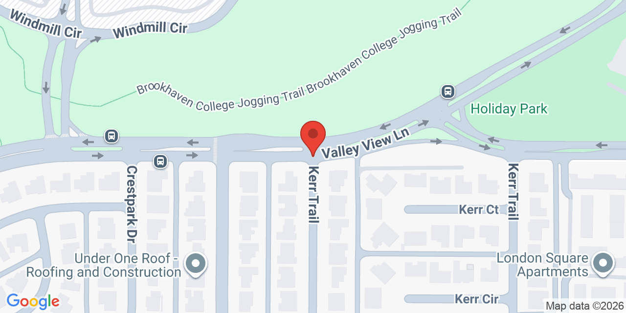 Map showing the location of 4055 Valley View Ln, Dallas, TX 75244