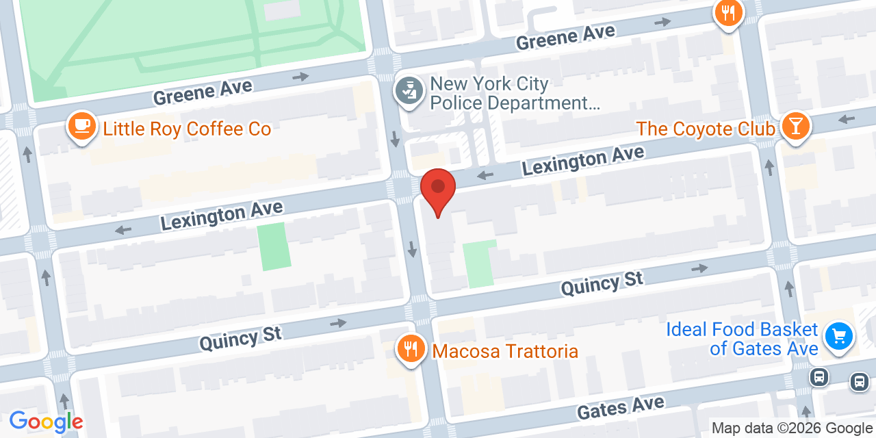 Map showing the location of 410 Lexington Ave, Brooklyn, NY 11221