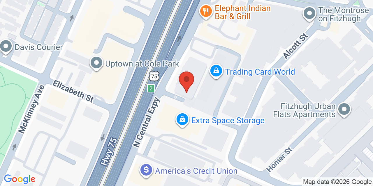 Map showing the location of 4144 N Central Expy, Dallas, TX 75204