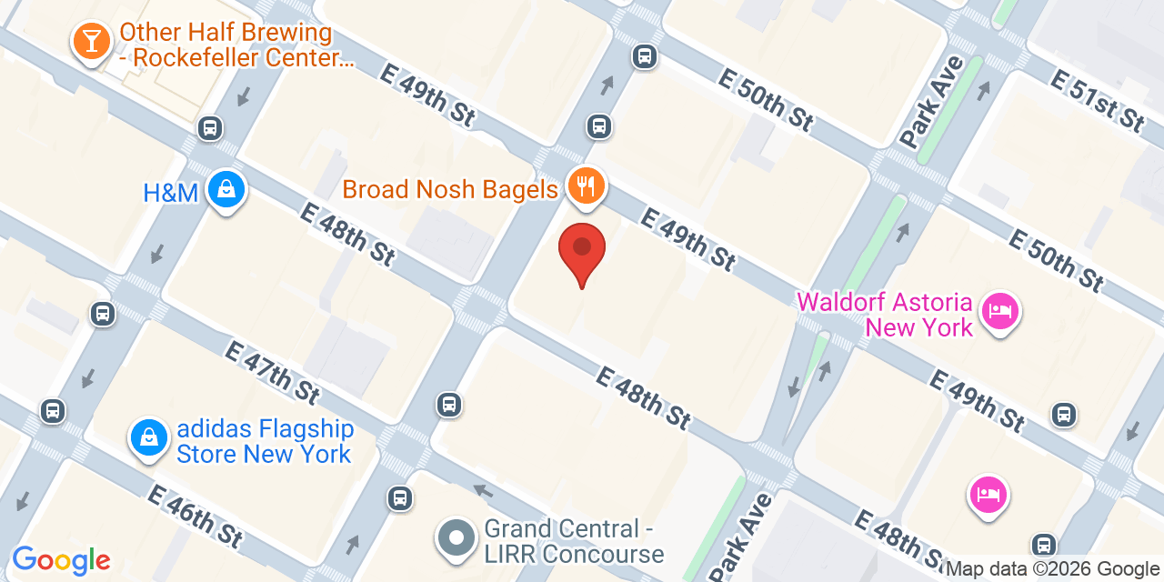 Map showing the location of 415 Madison Ave, New York, NY 10017