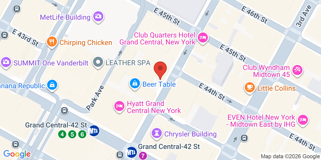 Map showing the location of 420 Lexington Ave, New York, NY 10170