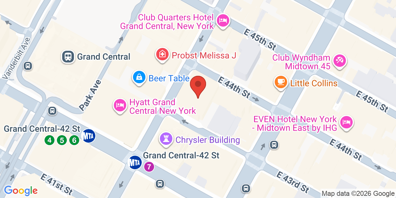 Map showing the location of 425 Lexington Ave # 15, New York, NY 10017