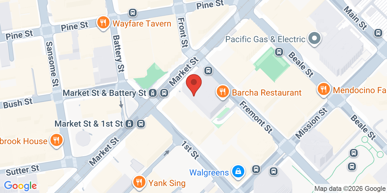 Map showing the location of 425 Market St, San Francisco, CA 94105
