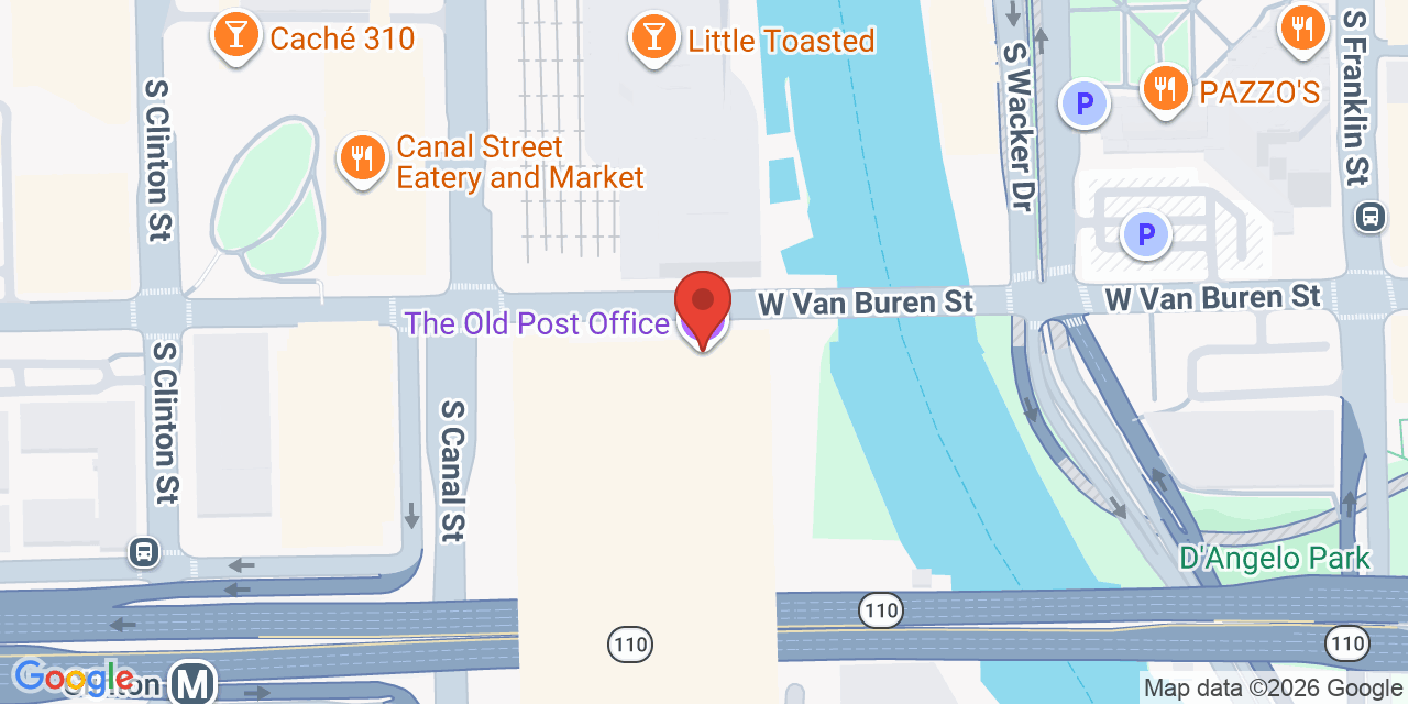Map showing the location of 433 W Van Buren St, Chicago, IL 60607