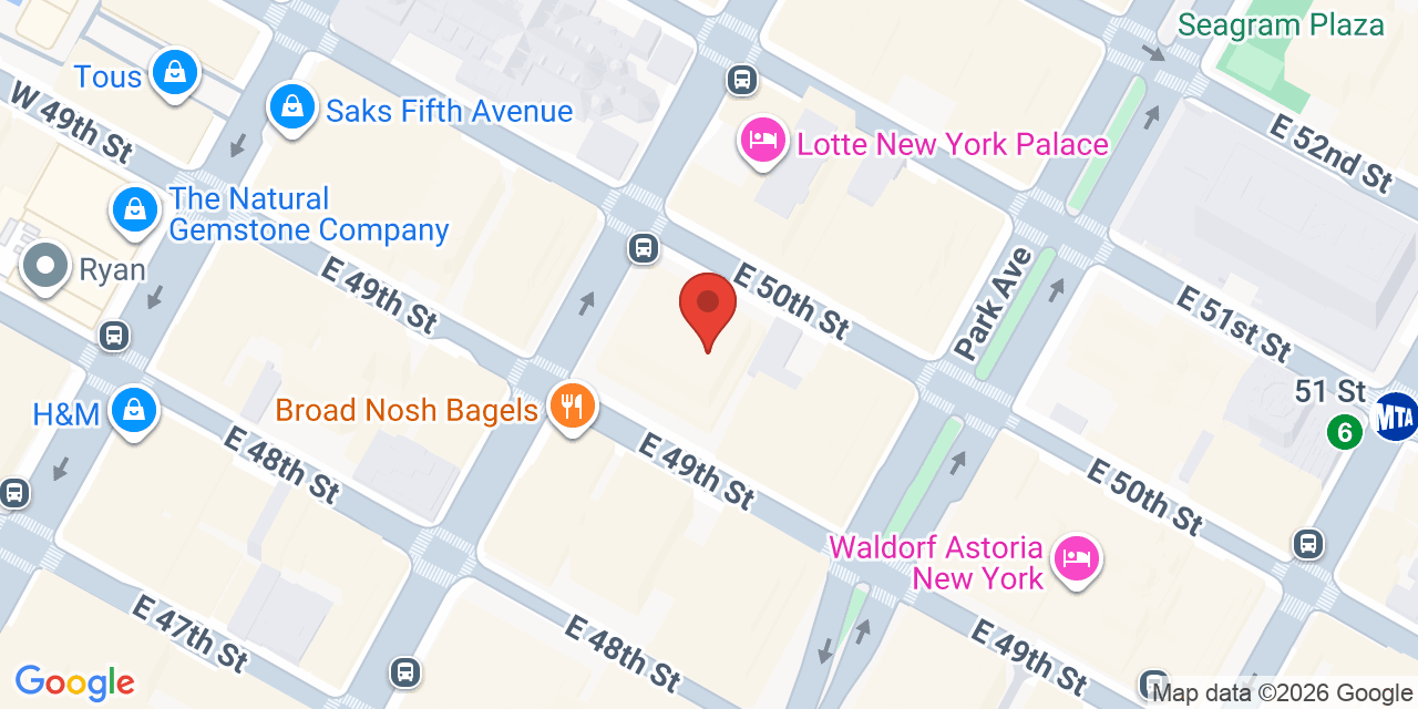 Map showing the location of 437 Madison Ave, New York, NY 10022