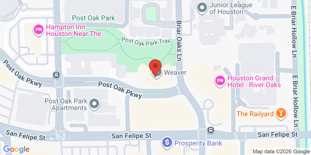 Map showing the location of 4400 Post Oak Park Dr, Houston, TX 77027