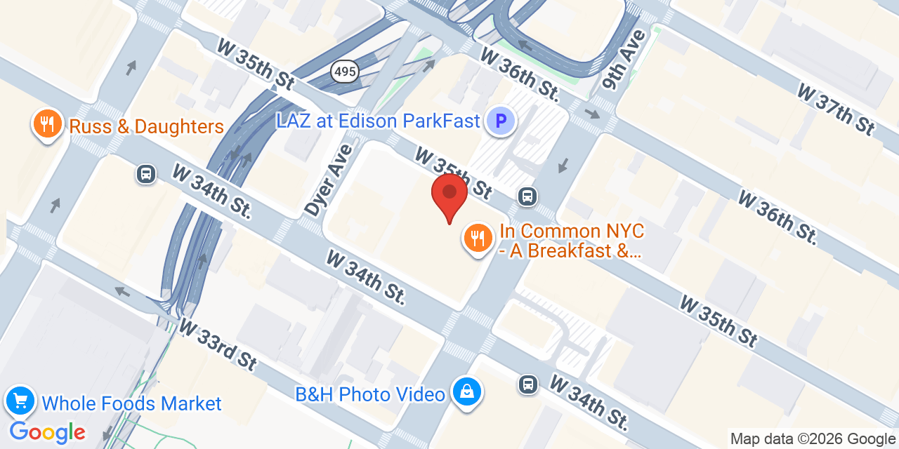Map showing the location of 441 9th Ave, New York, NY 10001