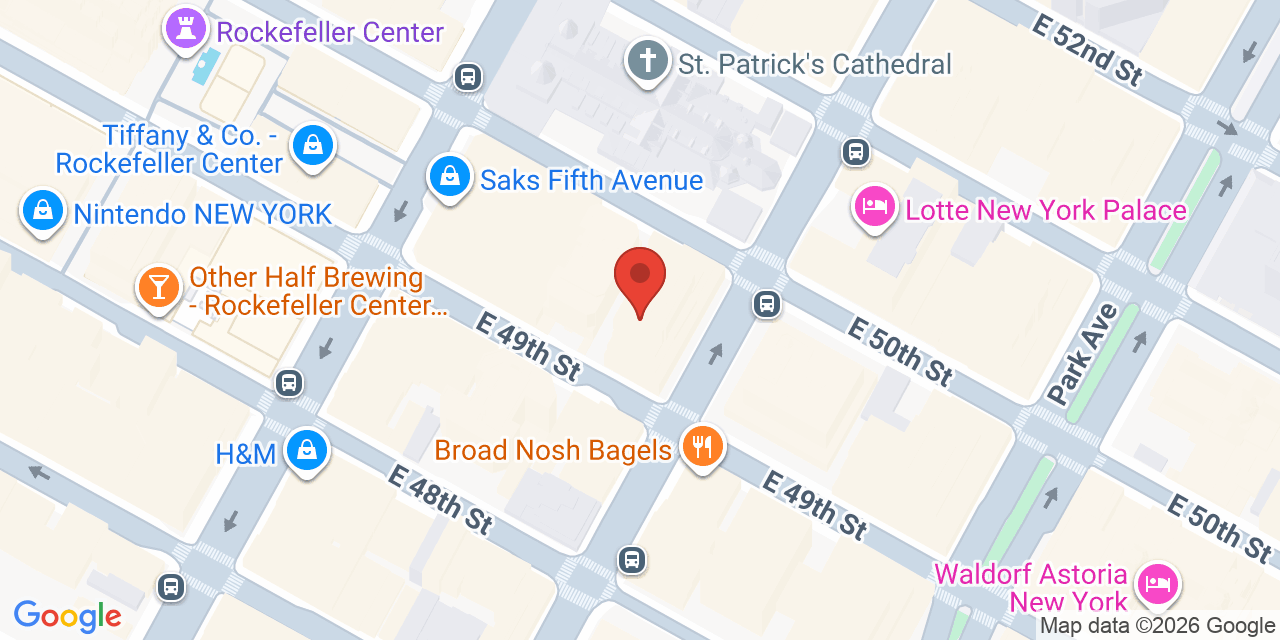 Map showing the location of 444 Madison Ave, New York, NY 10022