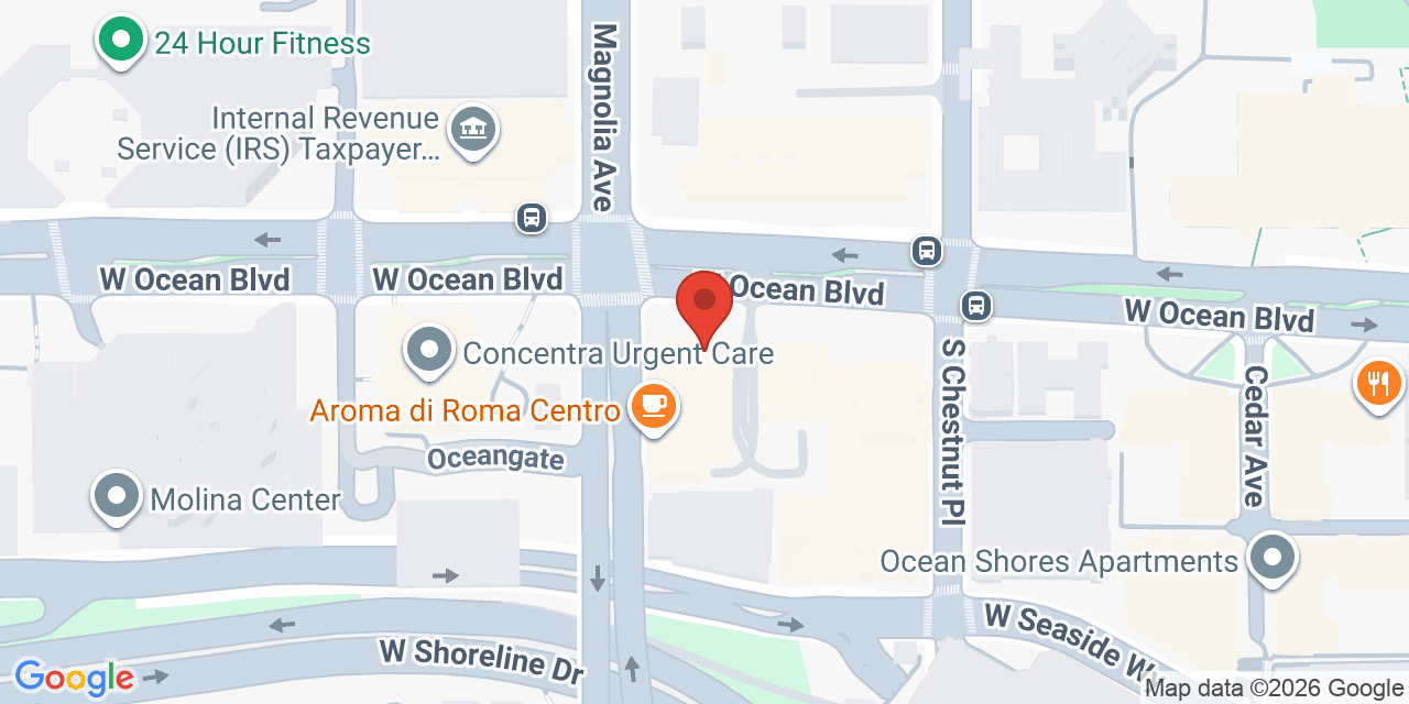Map showing the location of 444 W Ocean Blvd #800, Long Beach, CA 90802