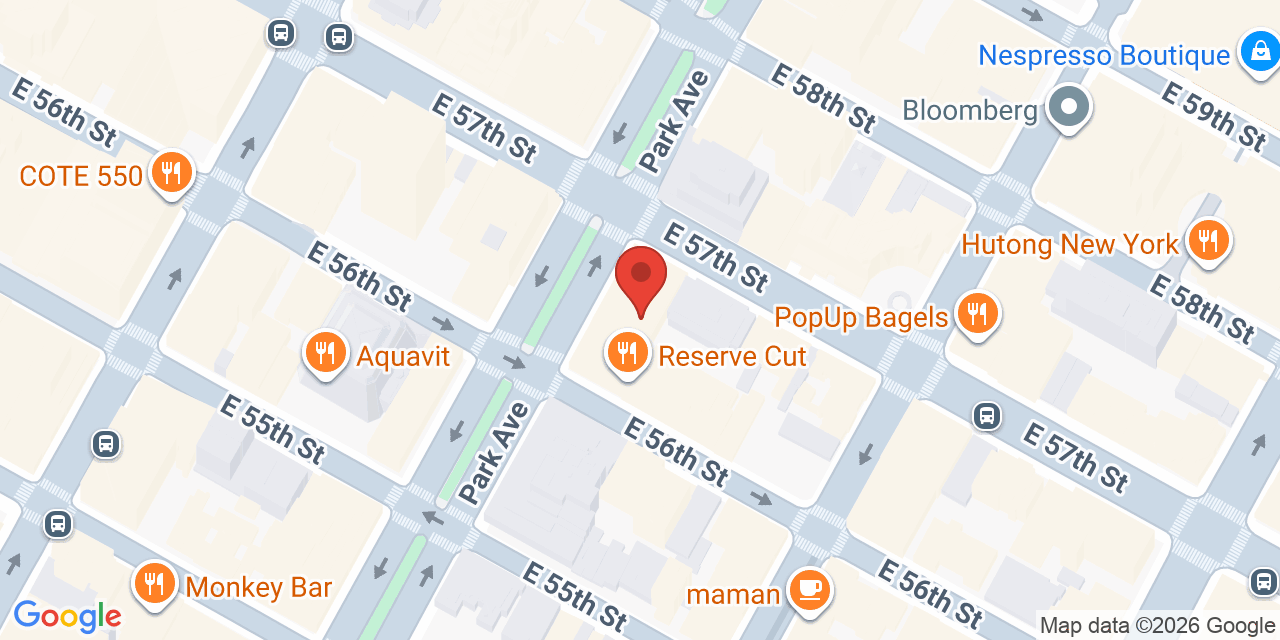 Map showing the location of 445 Park Ave, New York, NY 10022