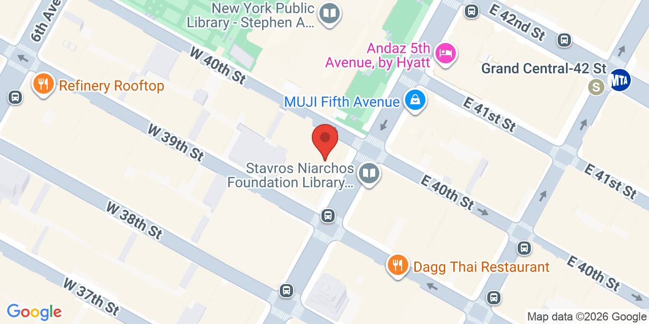 Map showing the location of 452 5th Ave, New York, NY 10018