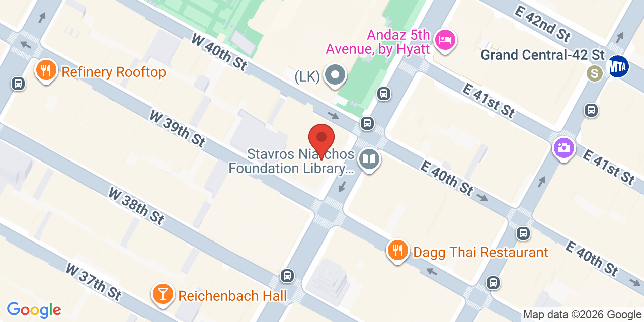 Map showing the location of 452 5th Avenue, New York, NY 10018