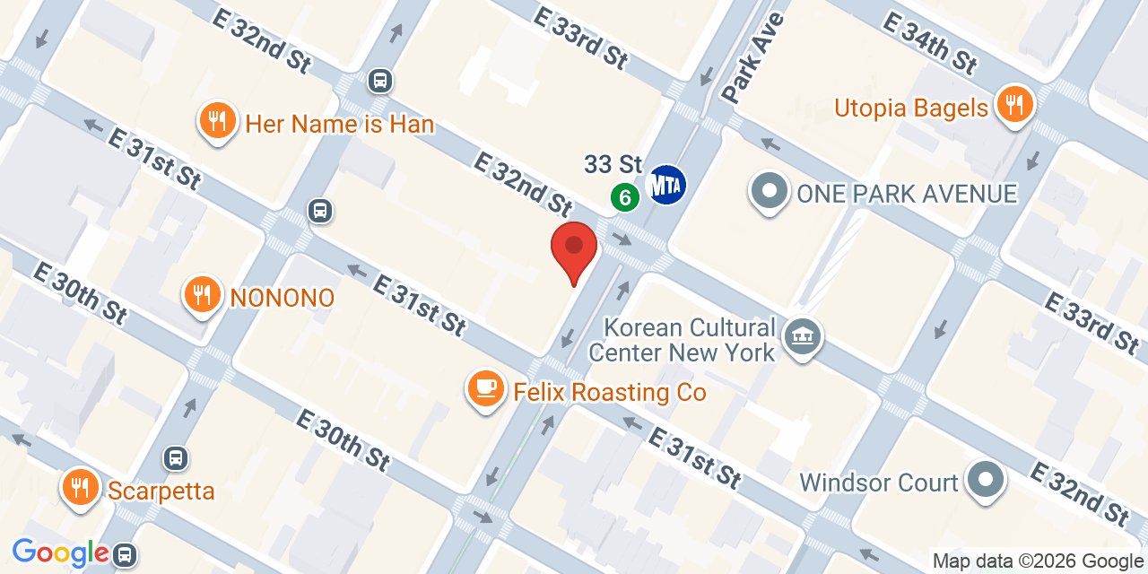 Map showing the location of 470 Park Ave S, New York, NY 10016