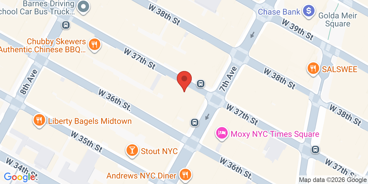 Map showing the location of 498 7th Ave, New York, NY 10018