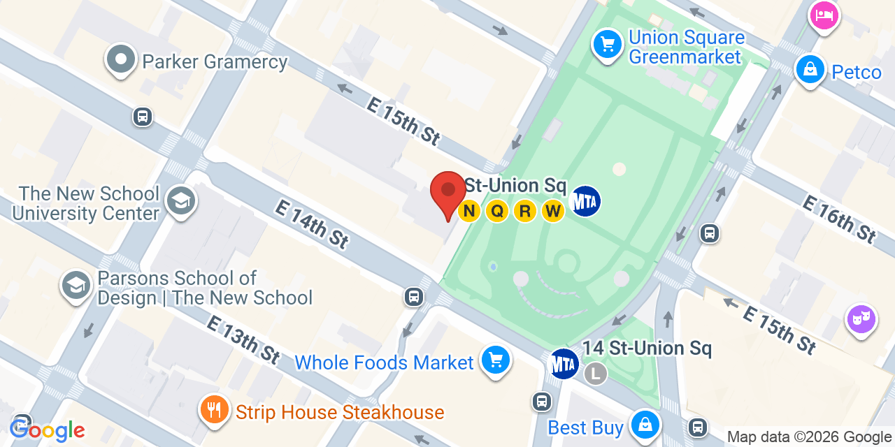 Map showing the location of 5 Union Square W, New York, NY 10003