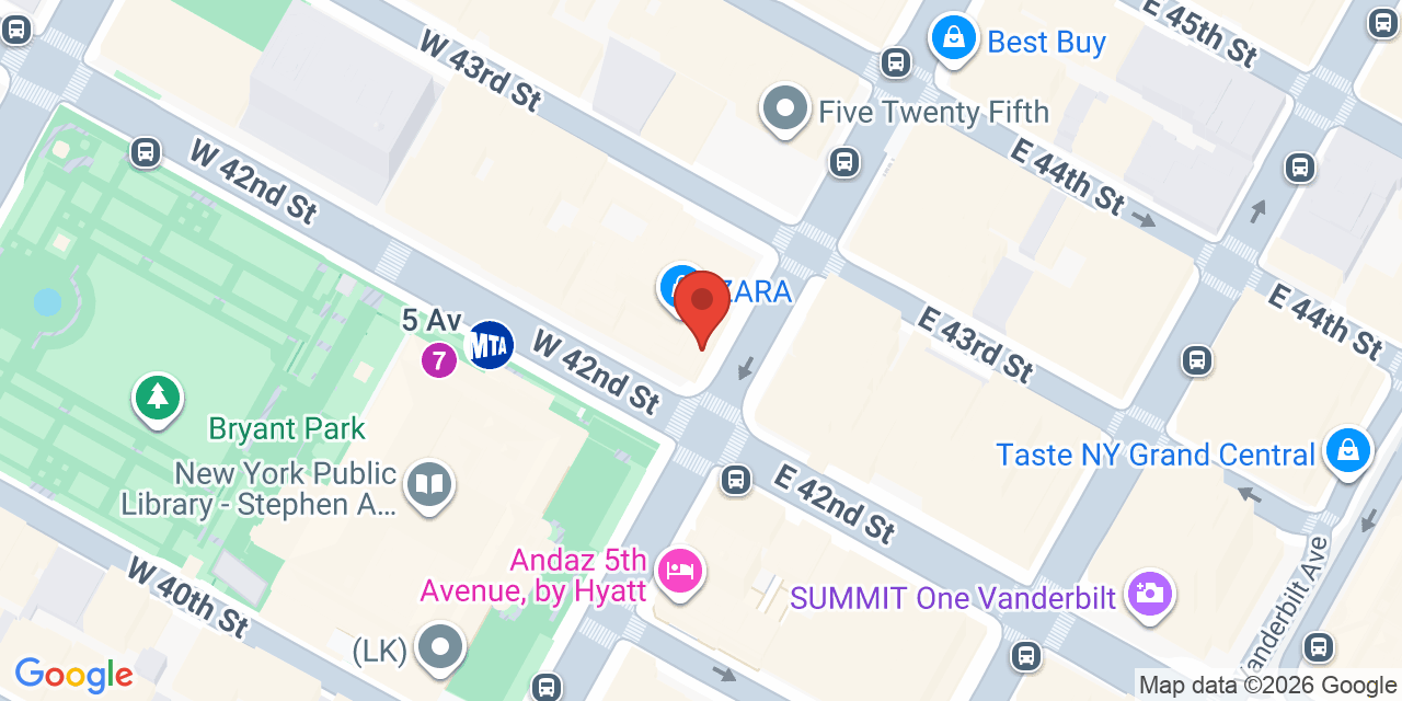 Map showing the location of 500 5th Ave, New York, NY 10110