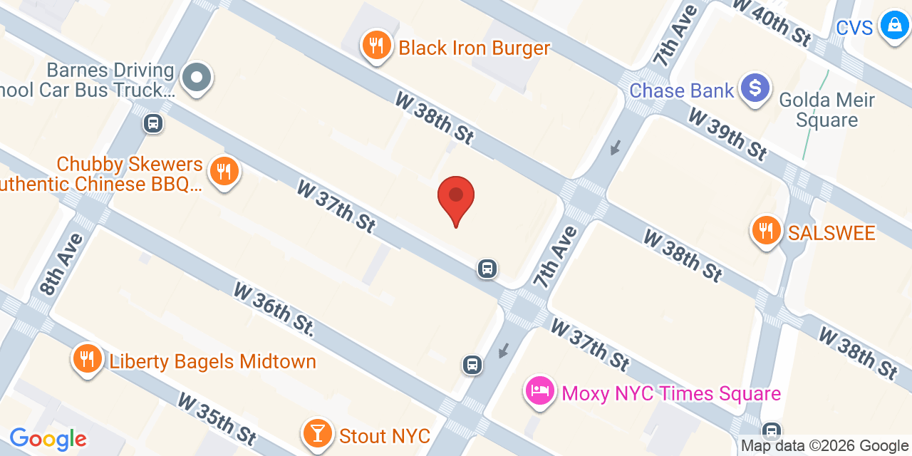 Map showing the location of 500 7th Ave, New York, NY 10018