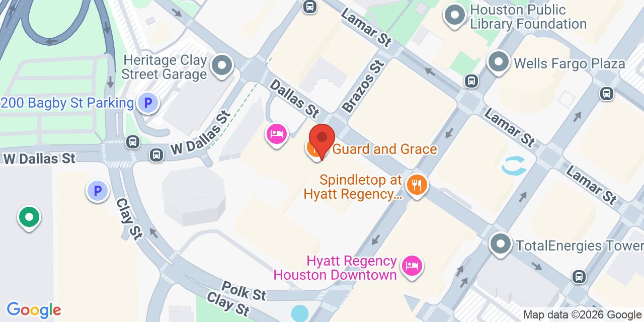 Map showing the location of 500 Dallas Street, Houston, TX 77002