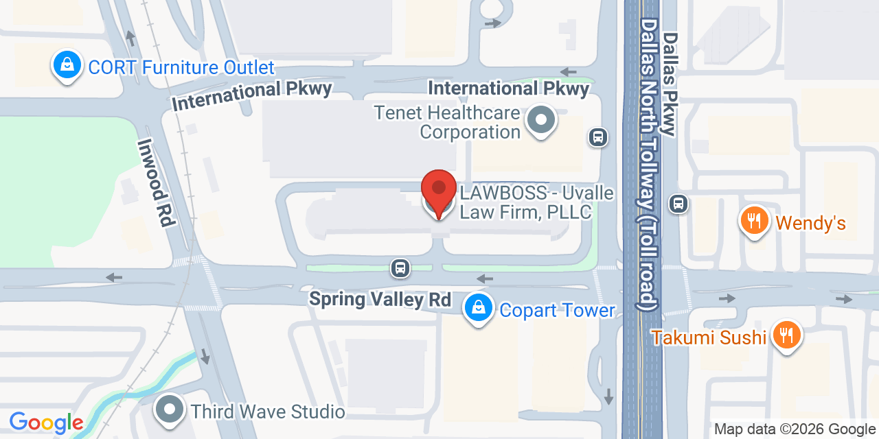 Map showing the location of 5001 Spring Valley Rd, Dallas, TX 75244