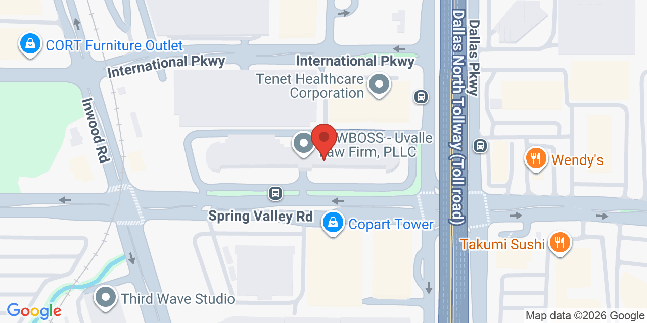 Map showing the location of 5001 Spring Valley Road, Dallas, TX 75244