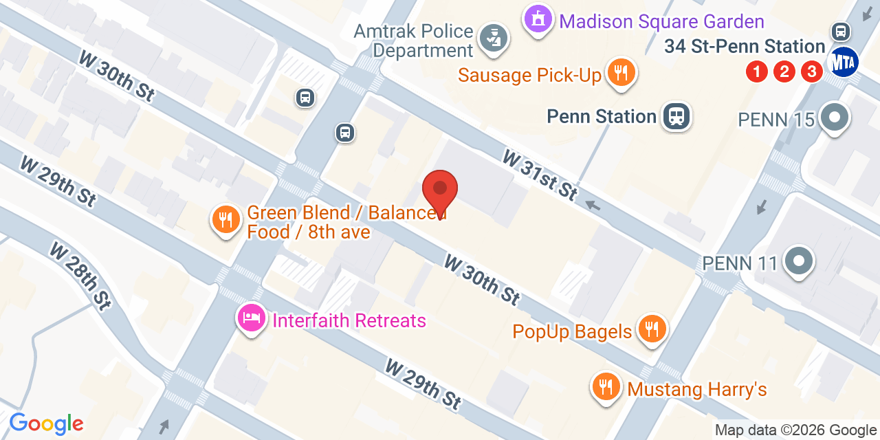 Map showing the location of 501 West 30th Street, New York, NY 10001