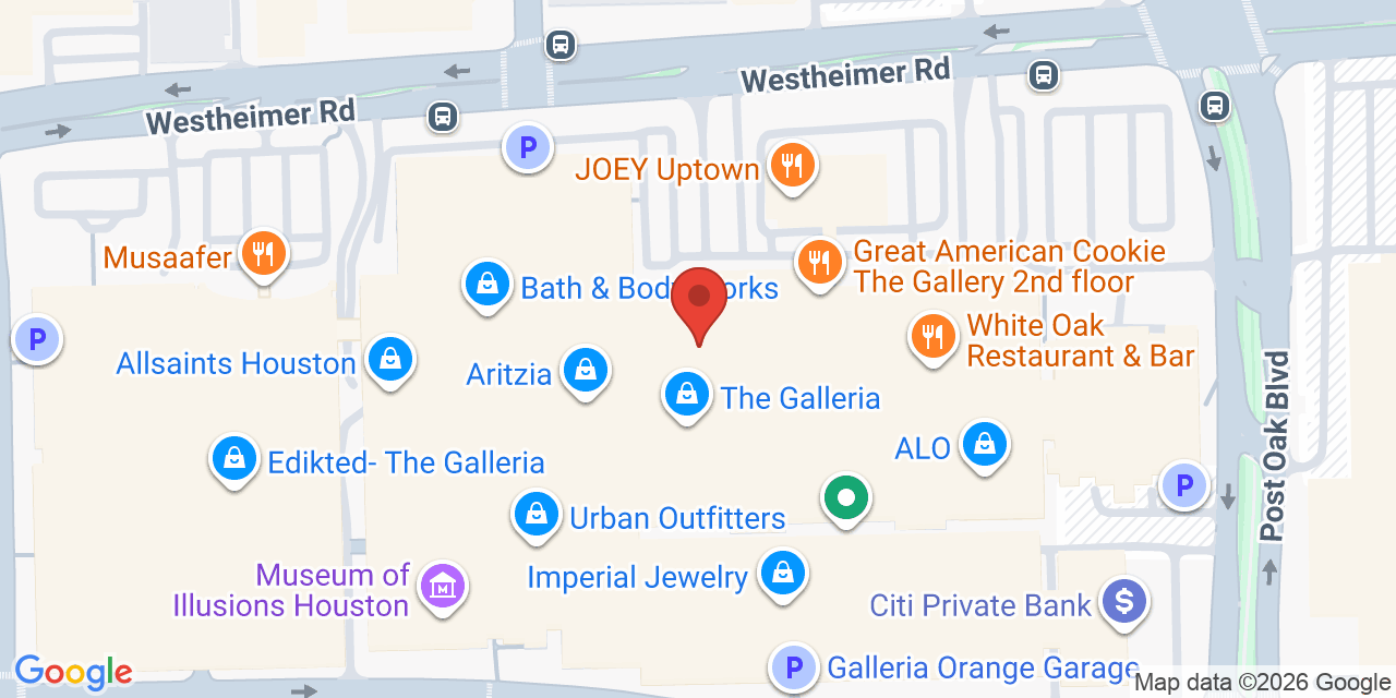 Map showing the location of 5051 Westheimer Rd, Houston, TX 77056